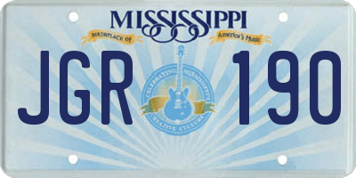 MS license plate JGR190