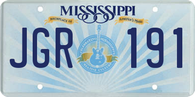 MS license plate JGR191