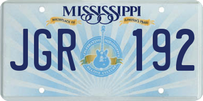 MS license plate JGR192
