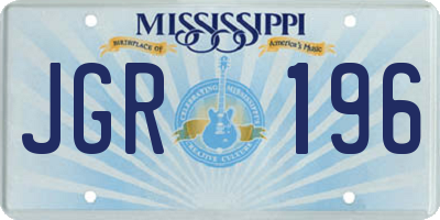 MS license plate JGR196