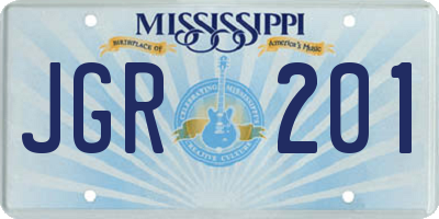 MS license plate JGR201