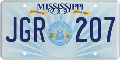 MS license plate JGR207