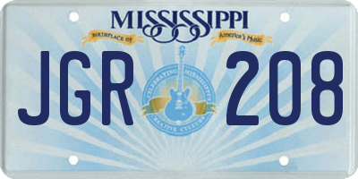 MS license plate JGR208