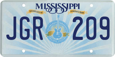 MS license plate JGR209