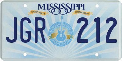 MS license plate JGR212