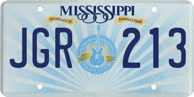 MS license plate JGR213