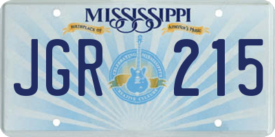 MS license plate JGR215
