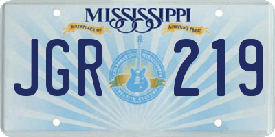 MS license plate JGR219