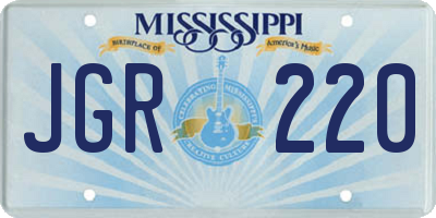 MS license plate JGR220