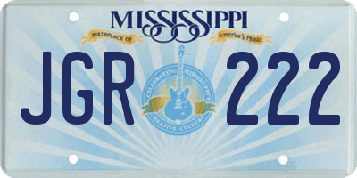 MS license plate JGR222