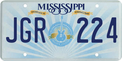 MS license plate JGR224