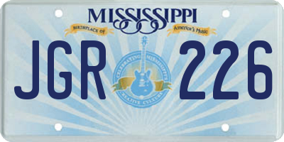 MS license plate JGR226