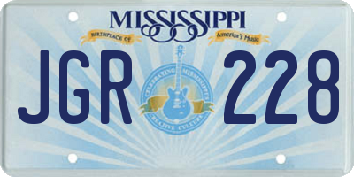 MS license plate JGR228
