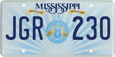 MS license plate JGR230