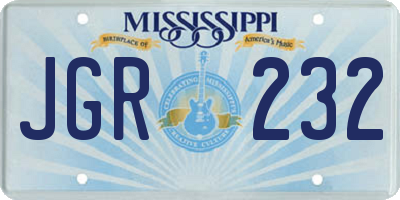 MS license plate JGR232