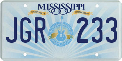 MS license plate JGR233
