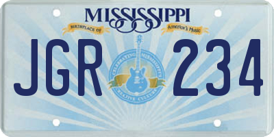 MS license plate JGR234