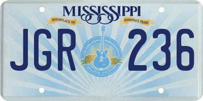 MS license plate JGR236