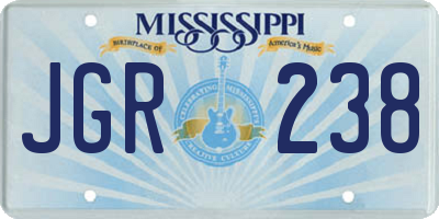 MS license plate JGR238