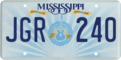 MS license plate JGR240