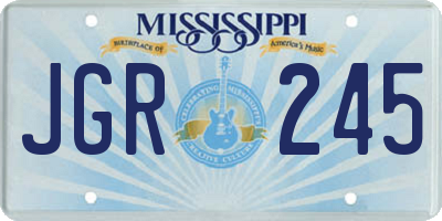 MS license plate JGR245