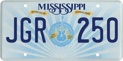 MS license plate JGR250