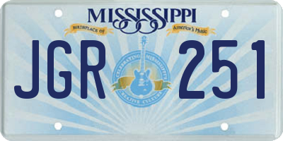 MS license plate JGR251