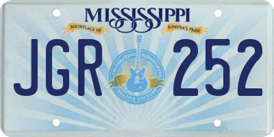 MS license plate JGR252