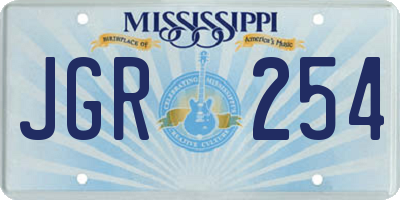 MS license plate JGR254