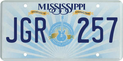 MS license plate JGR257