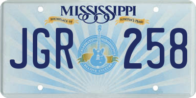 MS license plate JGR258
