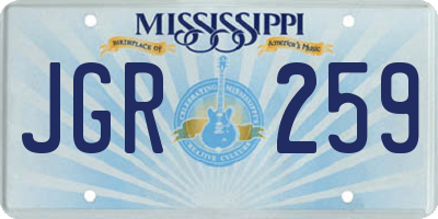MS license plate JGR259