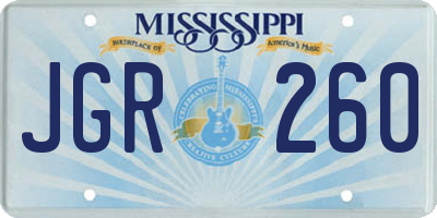 MS license plate JGR260