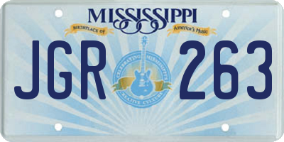 MS license plate JGR263