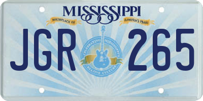 MS license plate JGR265