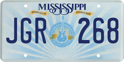MS license plate JGR268