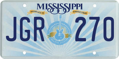 MS license plate JGR270