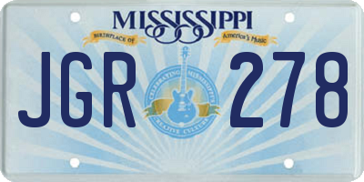 MS license plate JGR278