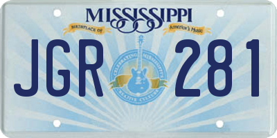 MS license plate JGR281