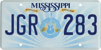 MS license plate JGR283
