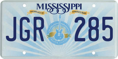 MS license plate JGR285