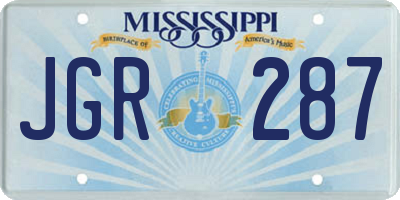 MS license plate JGR287