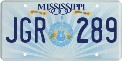 MS license plate JGR289
