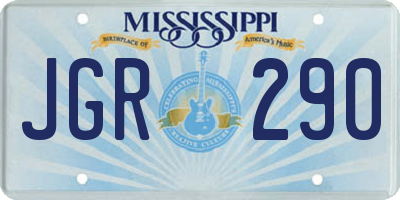 MS license plate JGR290