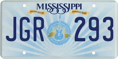 MS license plate JGR293
