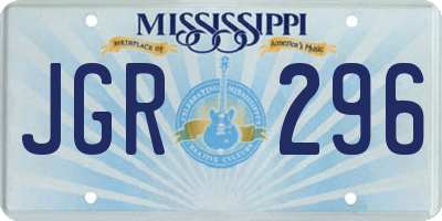MS license plate JGR296