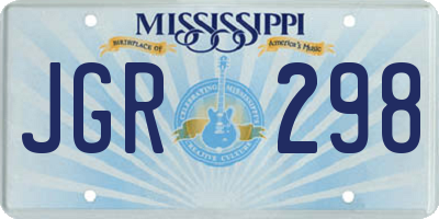 MS license plate JGR298