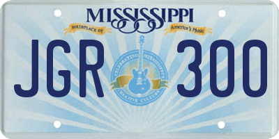 MS license plate JGR300