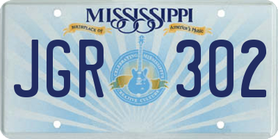 MS license plate JGR302
