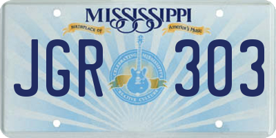 MS license plate JGR303